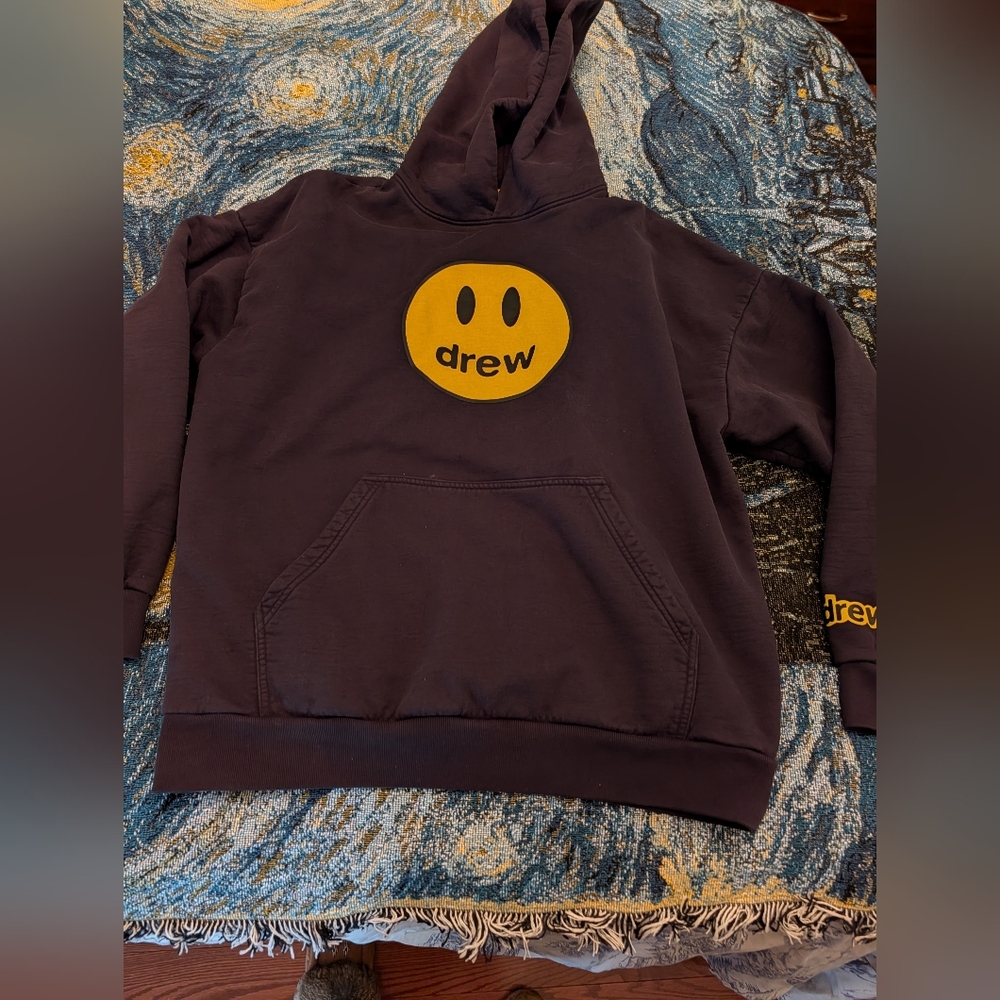 Drew House Black Hoodie with Yellow Logo